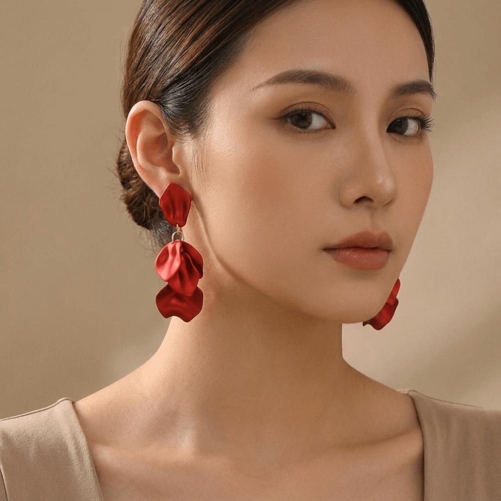 Zinc Zinc Alloy Acrylic Drop Earrings Sweet Dangle Earrings Fashion Petal Tassel Earrings Formal Occassion