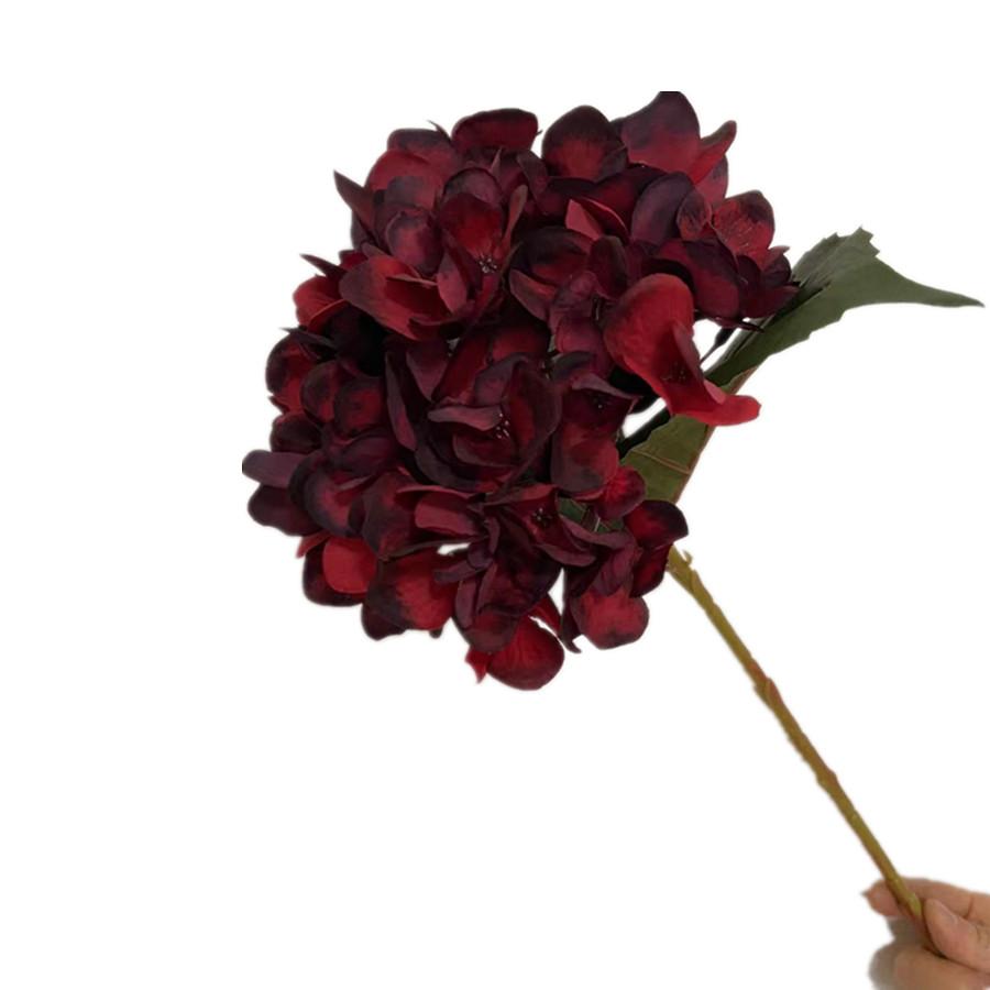 Hydrangea Artificial Single Flower Stem Branch Silk Oil Paiting Hydrangea Plant
