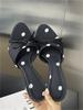 Eilyken Summer Satin Polka Dot Butterfly-kont Thin Heels Women Slippers Open Toe Party Slides Shoes