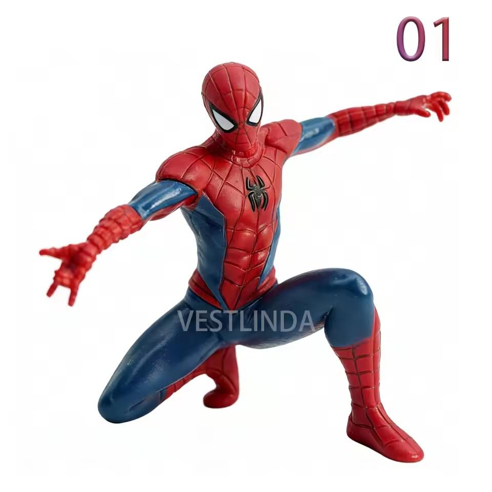Hot Selling Superheroes Spiderman Figurine 7-9 cm Mini Statue Car Decoration Model Desktop Collection Decoration Marvel Fan Gift