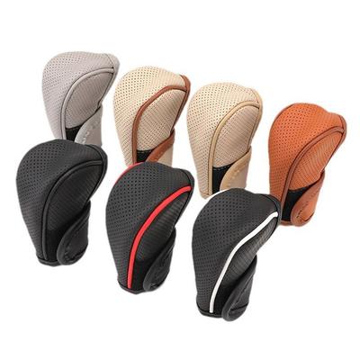 Lederabdeckung für den Autoschaltgriff, rutschfest, verschleißfest, atmungsaktiv, verstellbare Schaltknaufabdeckung, universelles Auto-Innenzubehör