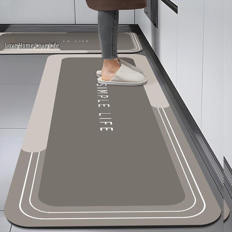 Simple Style Dirt-Resistant, Anti-Slip Kitchen Mat - Water-Absorbing Entrance and Floor Carpet