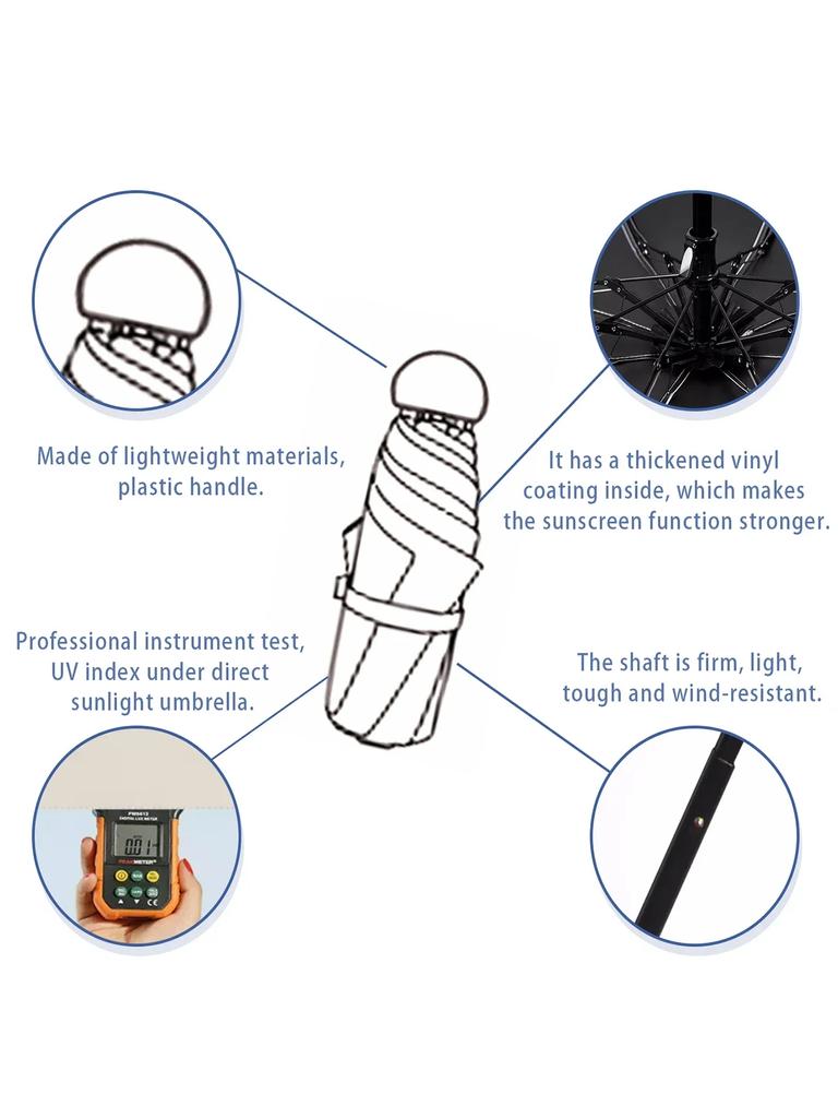 Ultralight And Compact Portable Capsule Umbrella UV Protection Umbrella Mini Five-fold Umbrella