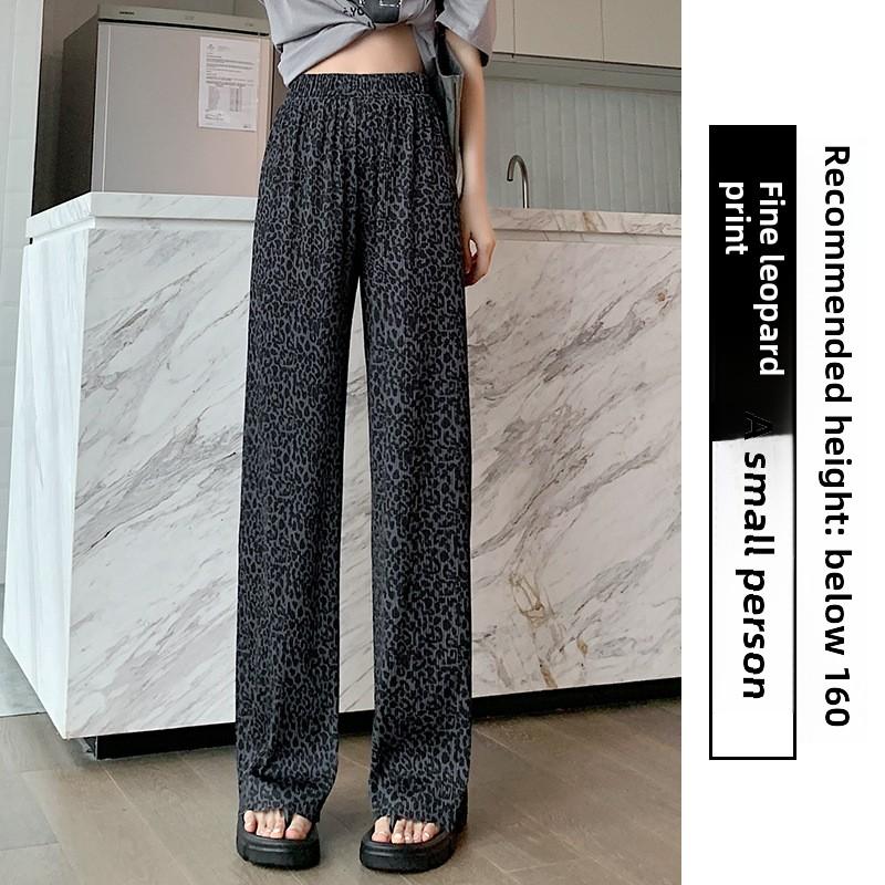 

GMXIA Узкие широкие брюки Ice Silk с принтом тай-дай, женские весенне-летние тонкие прямые брюки с высокой талией, свободные повседневные брюки длиной до пола XL