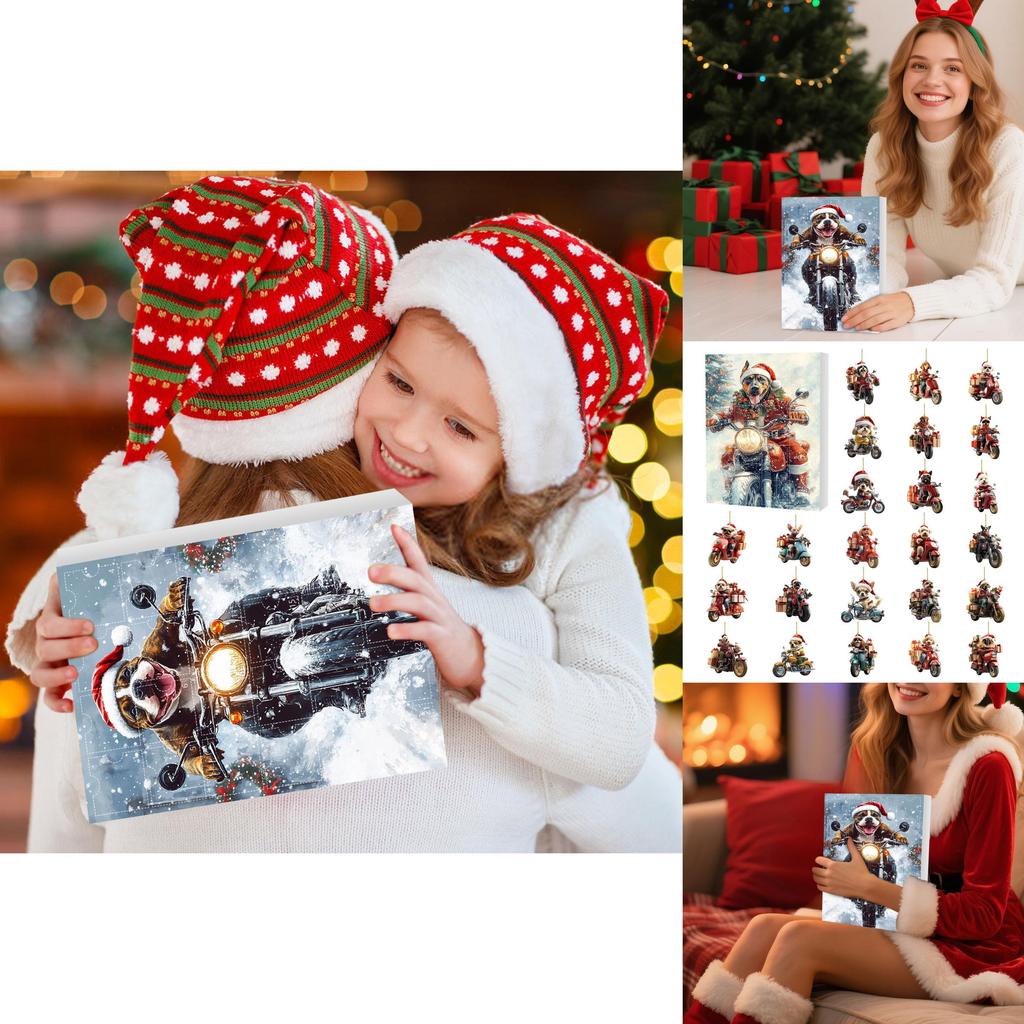 Christmas Dog Advent Calendar With Acrylic Decor For Holiday Gift Gifting