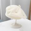 French Style Beret Hat Plush Ball Decor Baby Beret Hat with Anti-Slip Design Elastic Fit Warm Knitting Hat Autumn Winter Headwear