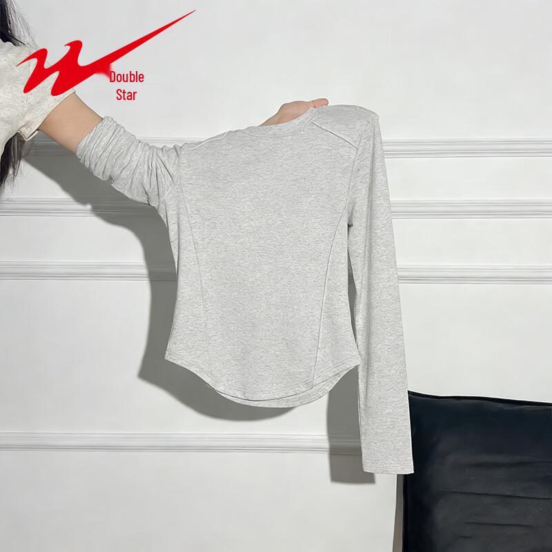 Women s Cotton Blend Long-Sleeve Irregular Hem T-Shirt S