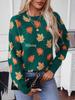Fuzzy Rain 2024 Autumn/Winter Women's Maple Leaf Jacquard Sweater
