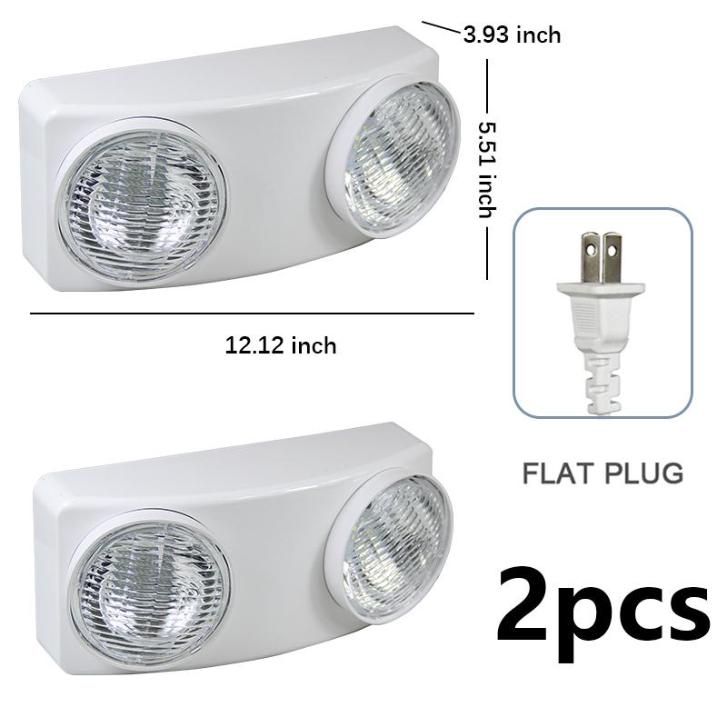 LED Double Lamp Emergency Evacuation Light Wall-mounted Safety Indicator Rechargeable Public Warning Lamps for Power Failure
