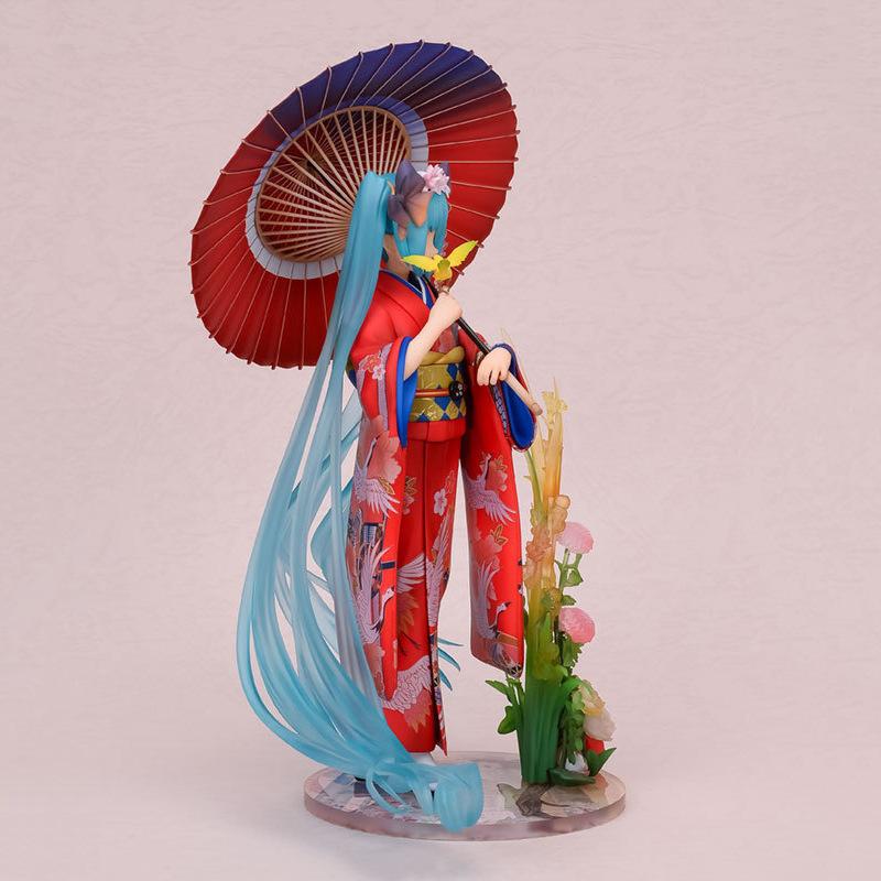 Hatsune Miku Cute Anime 30cm Figure Girl Floral Kimono Miku Model Desktop Ornament Collectible Statue Decor Surprise Toys Gift