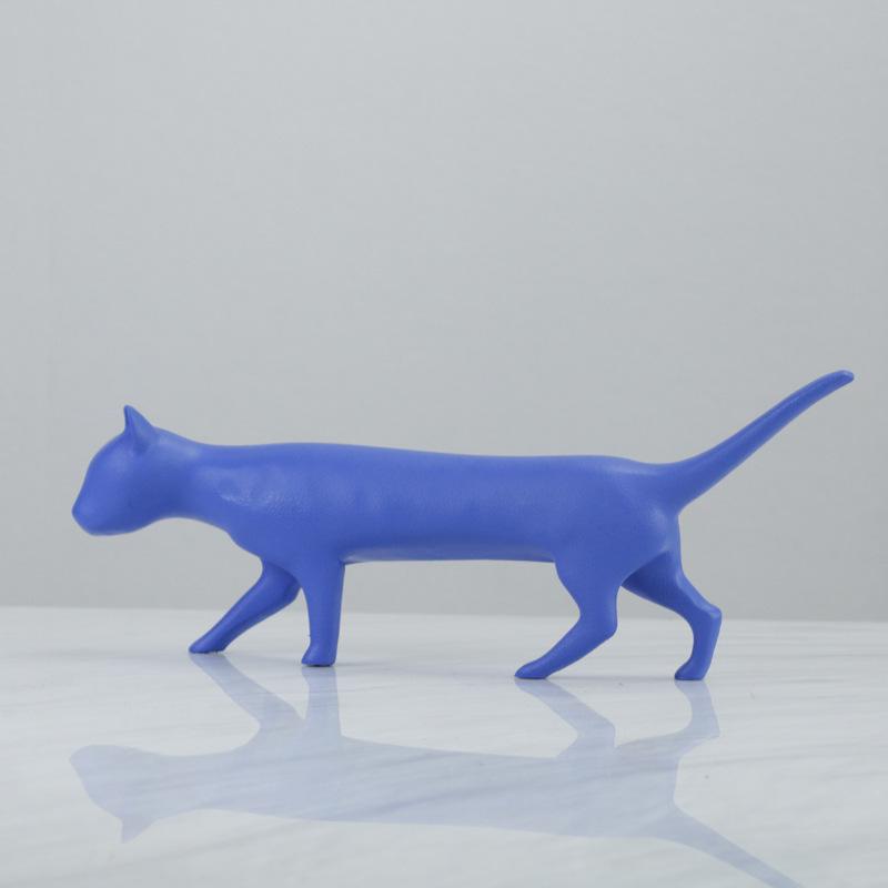 

Современные скандинавские креативные украшения с животными, синие украшения с кошками, гостиная, вход, кабинет, модель комнаты, украшения для рабочего стола