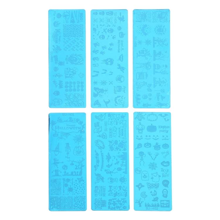 Пластины для стемпинга Хэллоуинские пластины для ногтей для нейл-арта Маникюрные трафареты Инструменты 1