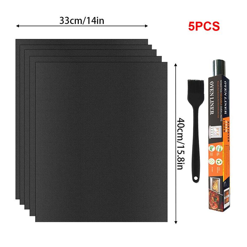 Oven Liners For Bottom Of Electric Gas Oven Reusable Non-Stick Protector Mat Heat Resistant Grill Mats Three Colors Kitchen Bbq