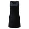 Sequined Shawl Spliced Evening Dress, Round Neck Sleeveless Pullover, Plus Size Women's Clothing