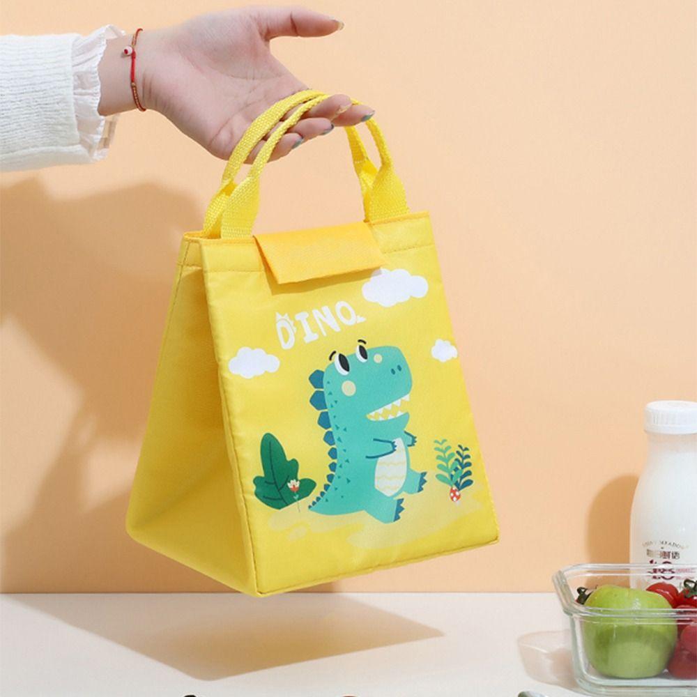 

Thermal insulation Animal Dinosaur Bear Oxford Handbag Picnic Bag Women Lunch Bag Food Storage Bag зелений