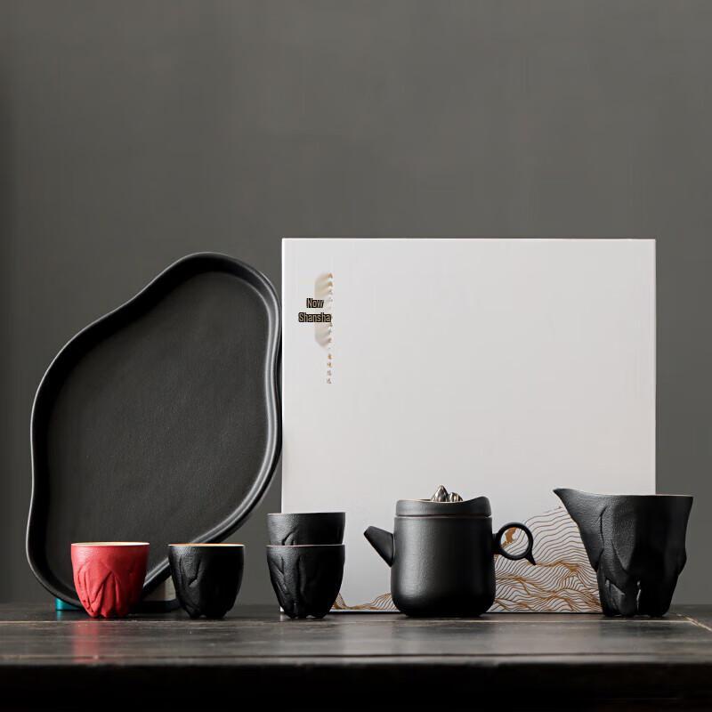 Dehua China White Porcelain Tea Set with Tea Tray