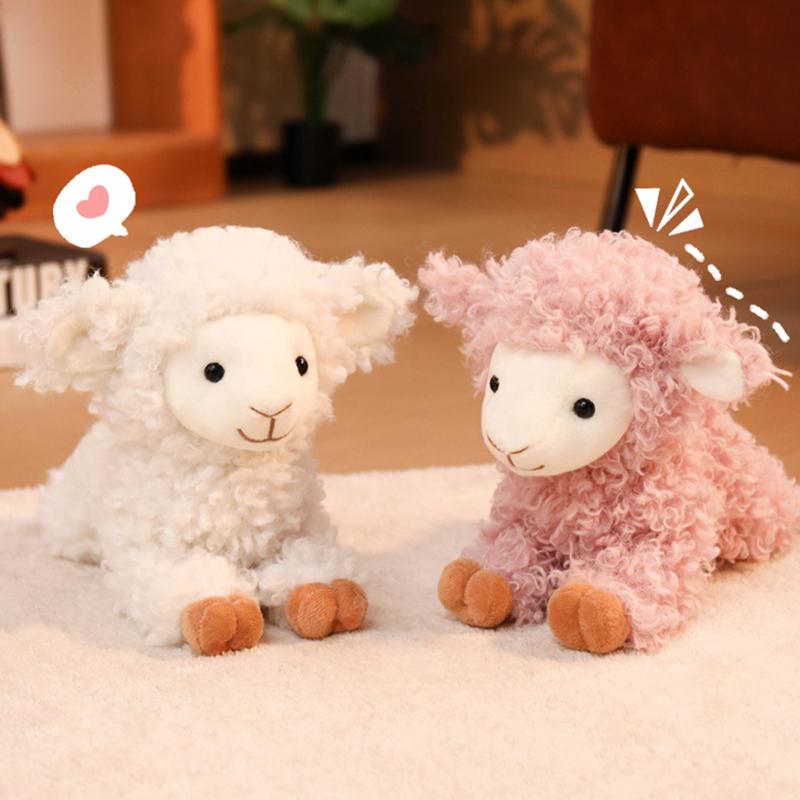Cute Lamb Plush Toy Simulation Sheep Stuffed Doll Soft Kids Accompany Toys Adorably Room Decor Toys Exquisite Birthday Gifts