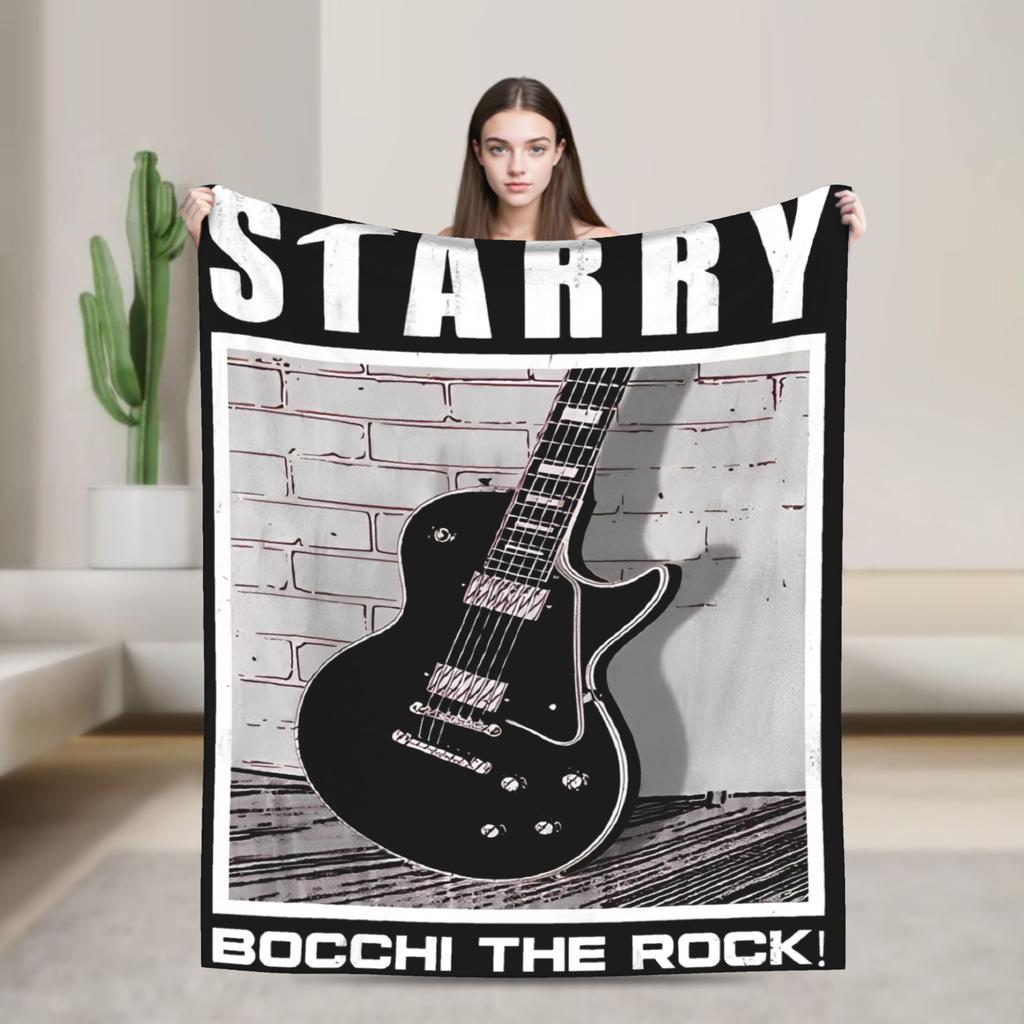 IKUYO KITA Bocchi The Rock Blanket Fleece Summer Multi-function Super Warm Throw Blankets for Home Couch Bedspread
