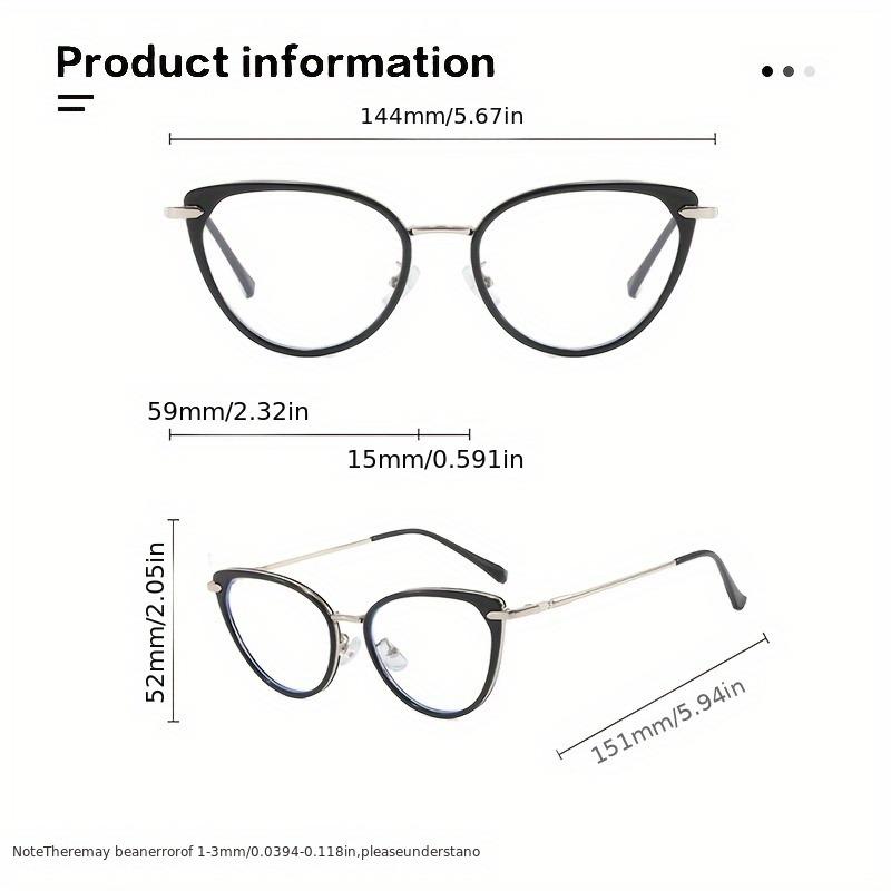 2 Pairs Y2K Retro Cat Eye Glasses Black & Green Gradient Full-Rim Cat-Eye Design for Women’s Fashion & Digital Screen Protection