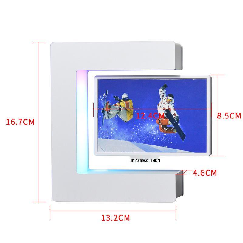Magnetic Levitation Photo Frame - Luminous Desktop Ornament for Study or Bedroom, Perfect Suspended Holiday Gift.