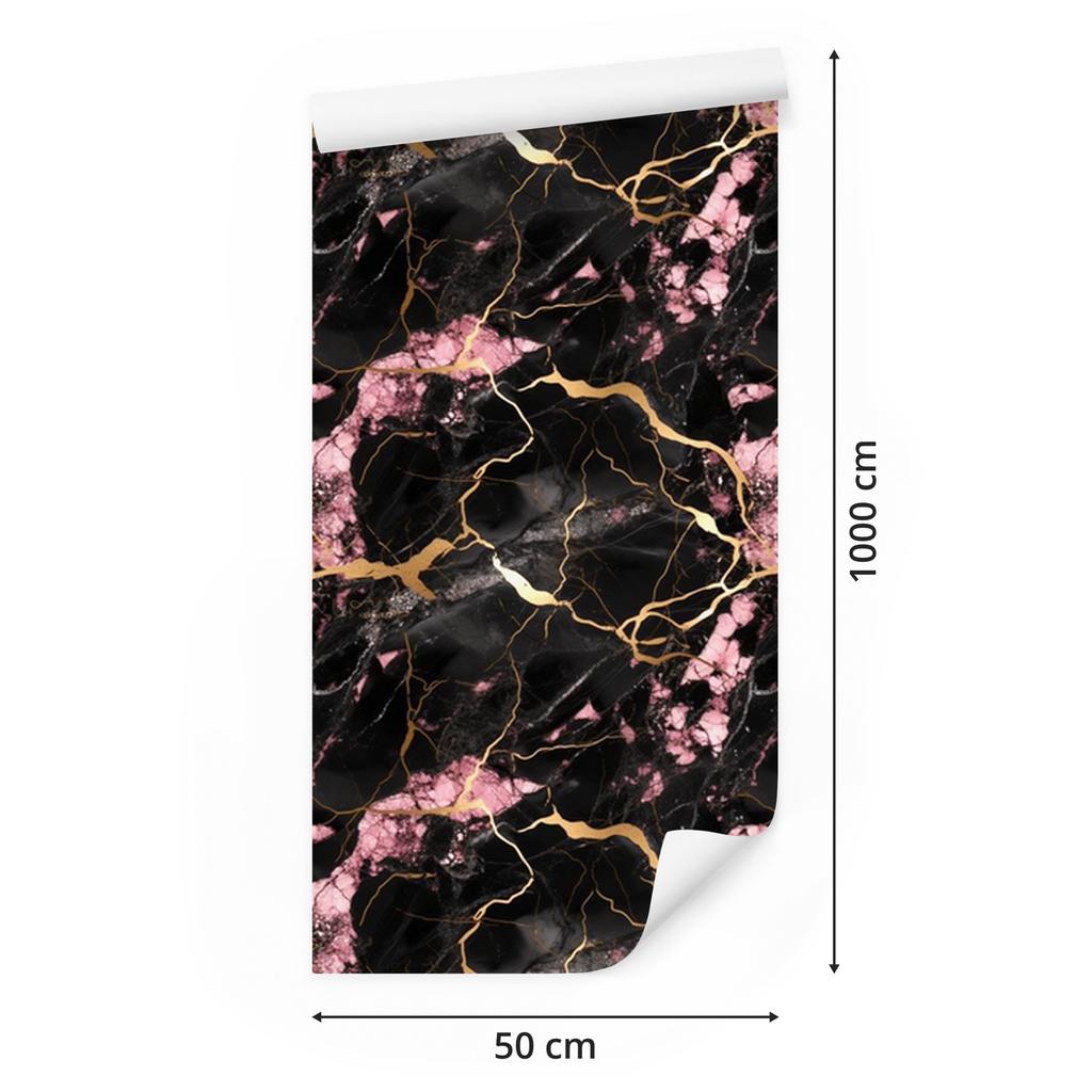 Marble Wallpaper Black, Brown and Burgundy for Living Room and Bedroom 50x1000