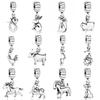 Nouveau Breloque en Cuivre Compatible Bracelet Original Accessoires Bijoux Femme Série Douze Signes du Zodiaque Chinois Dragon Serpent