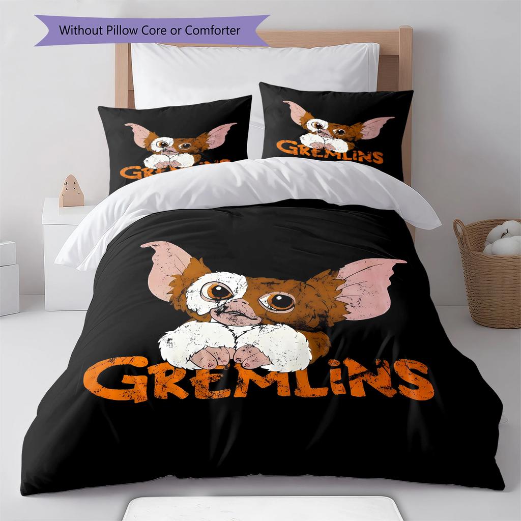 Gremlins Pattern Bedding,Quilt Set Quilt Cover Pillowcase Home Birthday Gift (1 * duvet cover + 2 * pillowcase, without core)