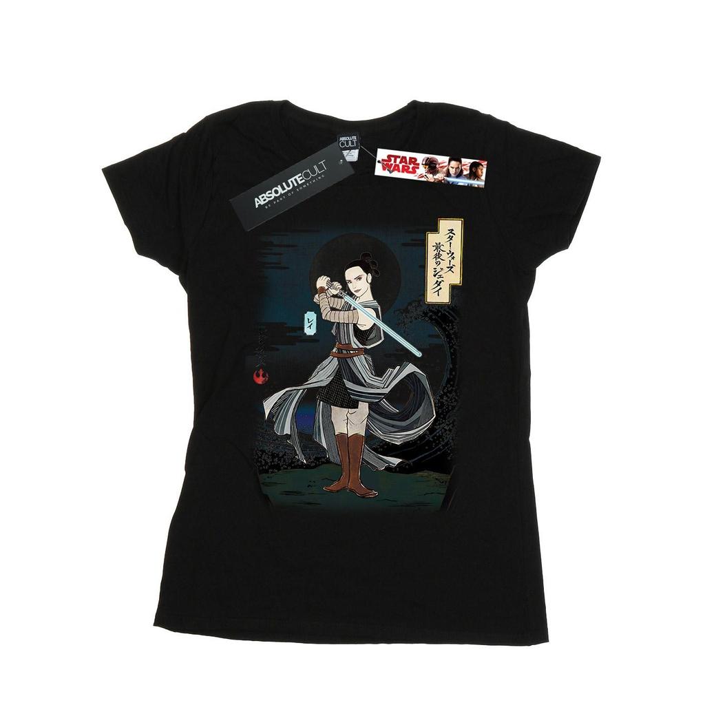 Star Wars Womens/Ladies The Last Jedi Japanese Rey Cotton T-Shirt