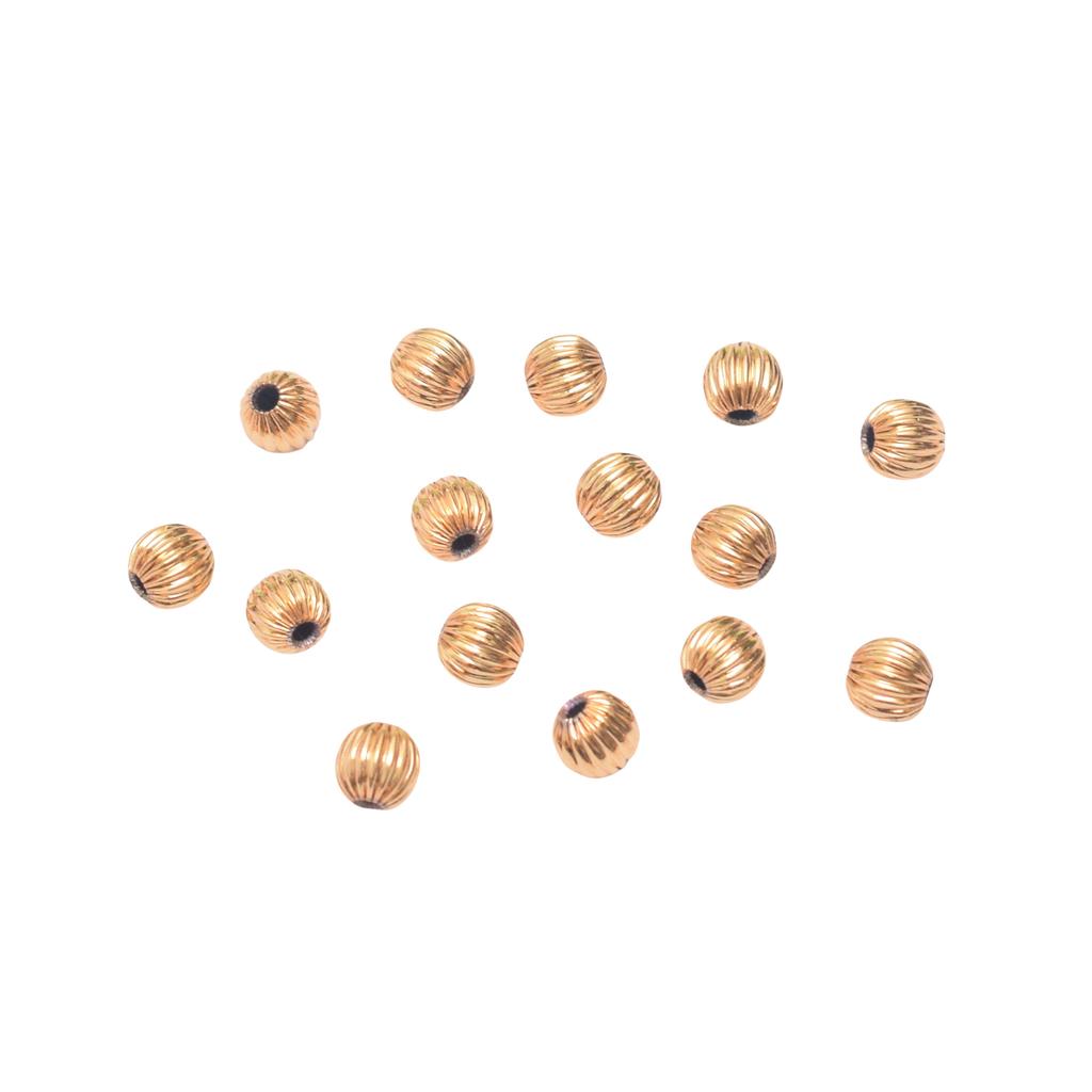 100pcs Non-Fading 24K Vacuum Gold Beads, Pumpkin Beads, Loose Beads, Diy Handmade Bracelets, Accessories, Accessories Beads.