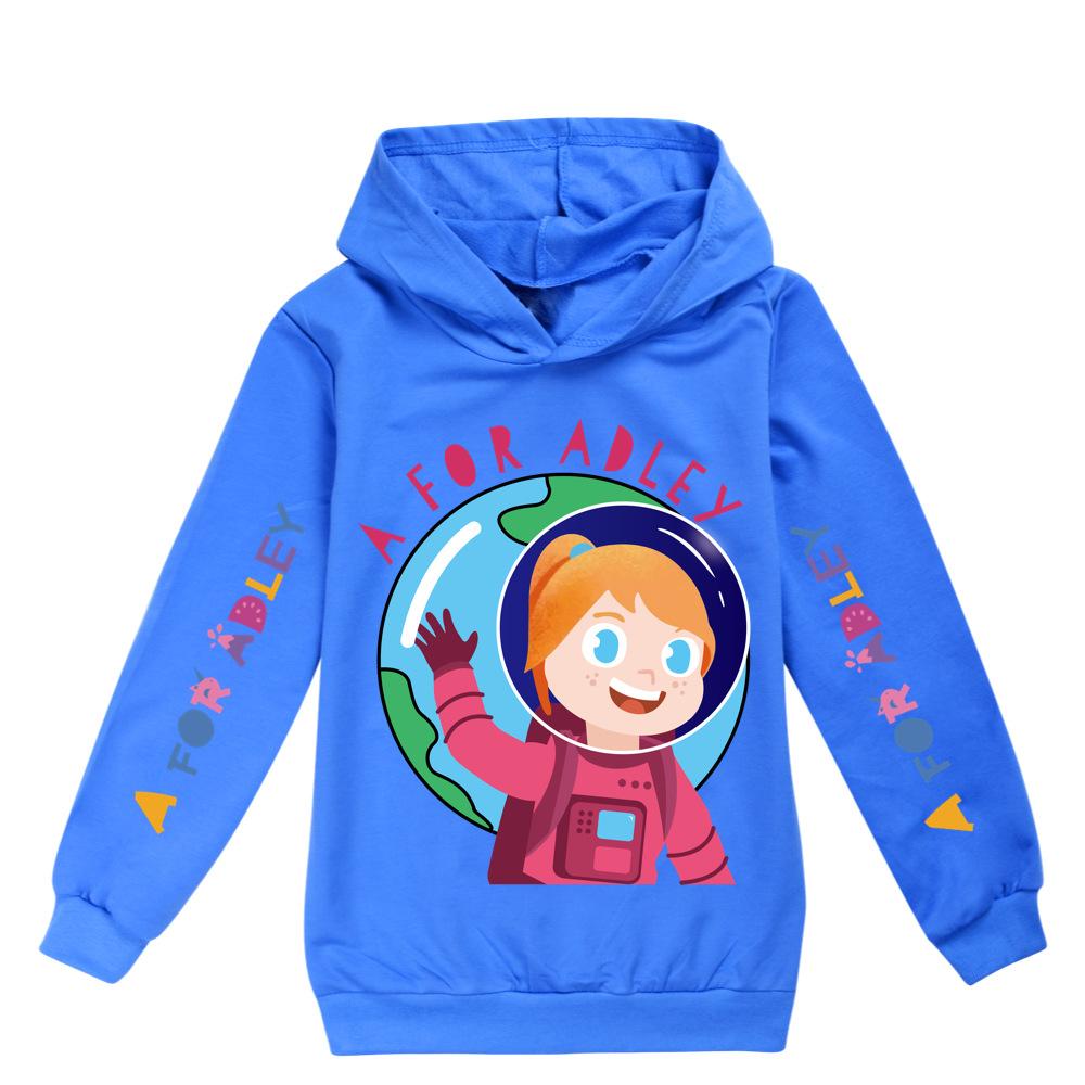 A for Adley Cartoon Casual Fashion Hooded Sweatshirt for Boys and Girls in Autumn and Winter, Warm Sports Hoodie