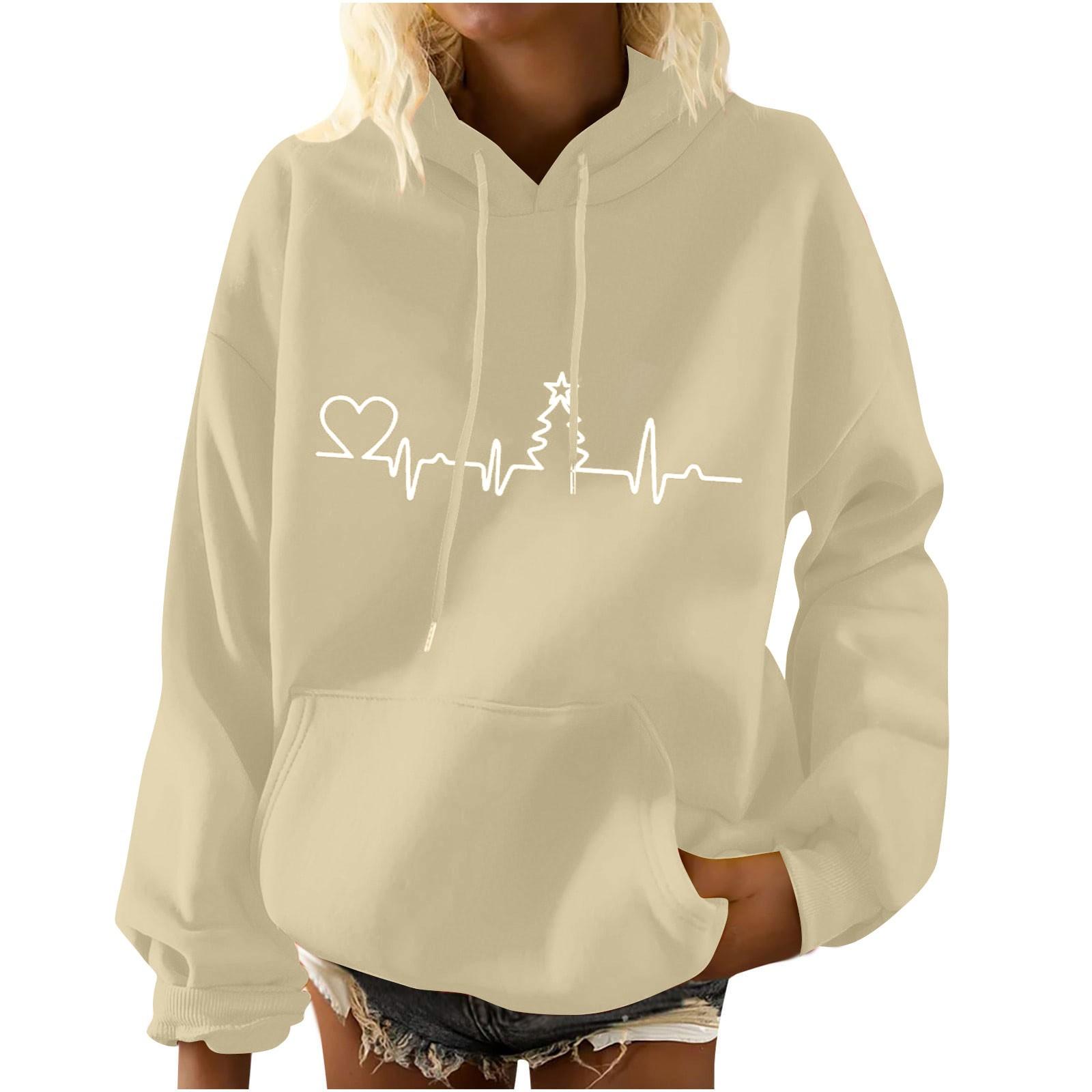 Zip Up Hoodie Women Oversized Sweatshirt With Pocket Hooded Long Sleeve Jackets M