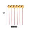6Pcs Matte Black Long Hangdle Spoon For Stirring Drink Steainless Steel Gold Dinnerware Tableware Cutlery Ice Cream Spoon Set