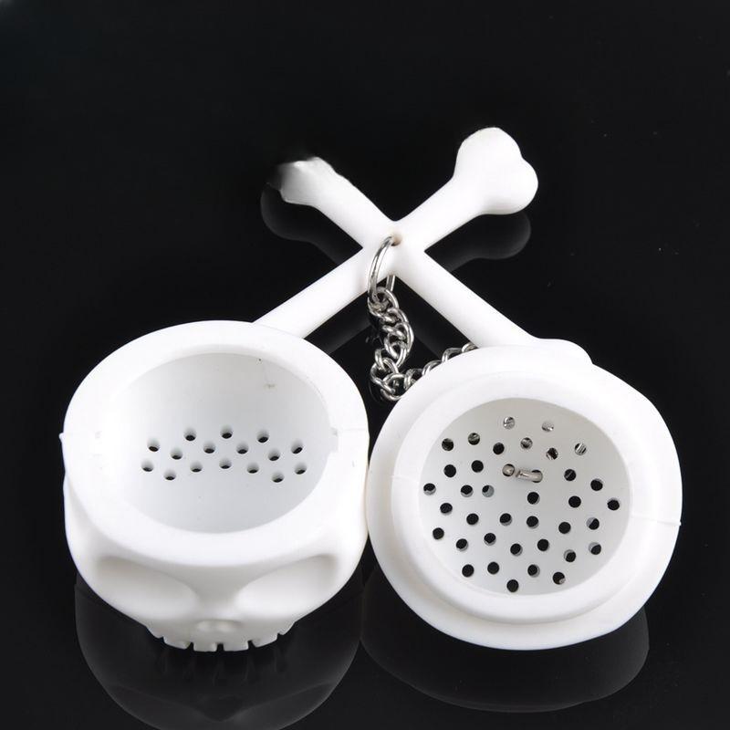 Creative Skull Tea Infuser Silicone Tea Strainer Cute Novelty Filter for Loose Leaf Tea Brewing Home Office Kitchen Accessory