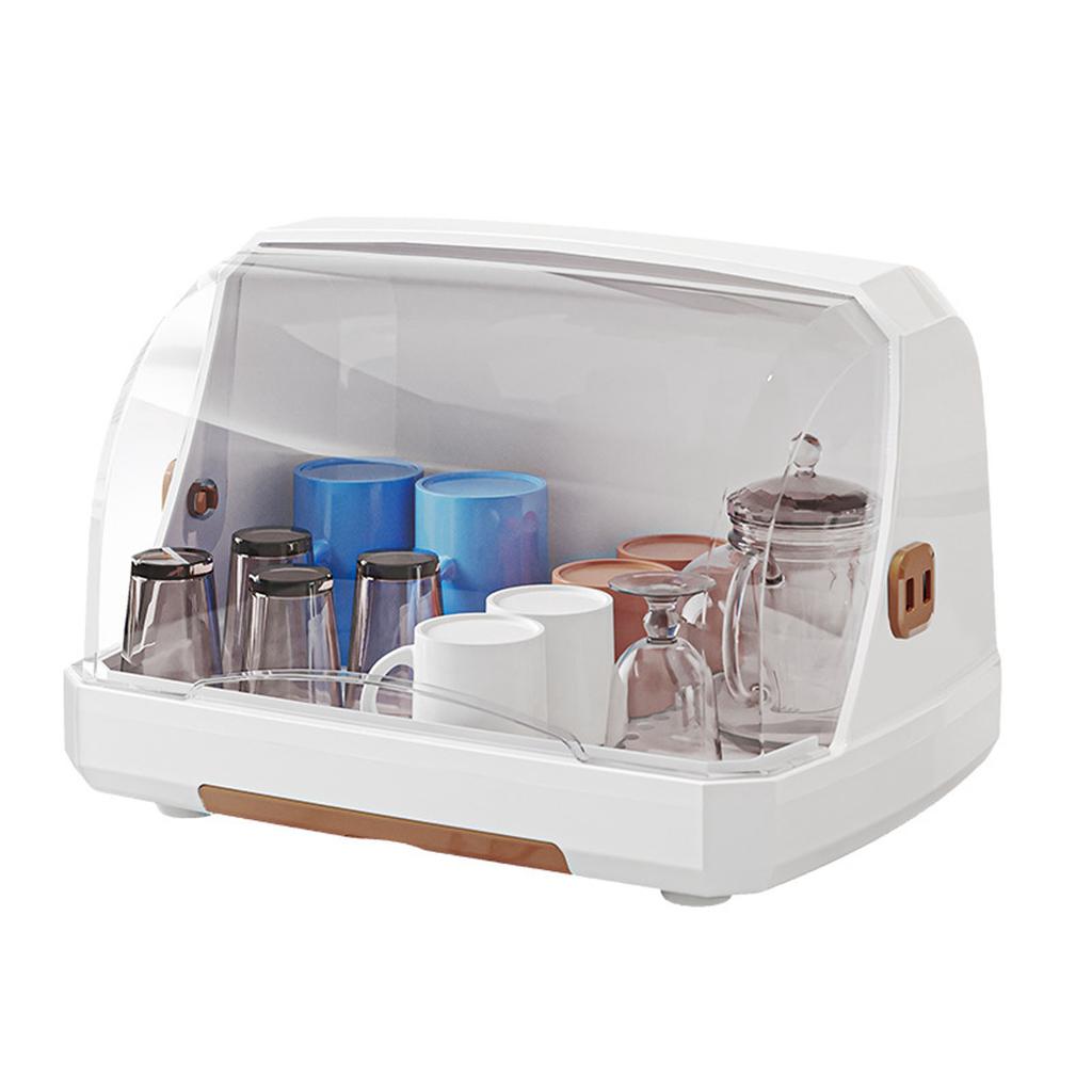 Desktop Cup Storage Rack Dustproof Countertop Multipurpope Drying Rack with Lid for Glass Tea Cup