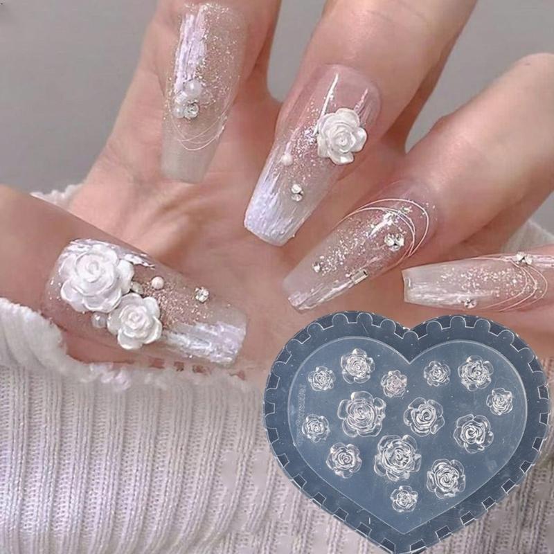 Resin Nail Art Decorations Mold Flower Silicone Mold Pendant Jewelry Making Tools Nail Art Carving Mold Earring Mold
