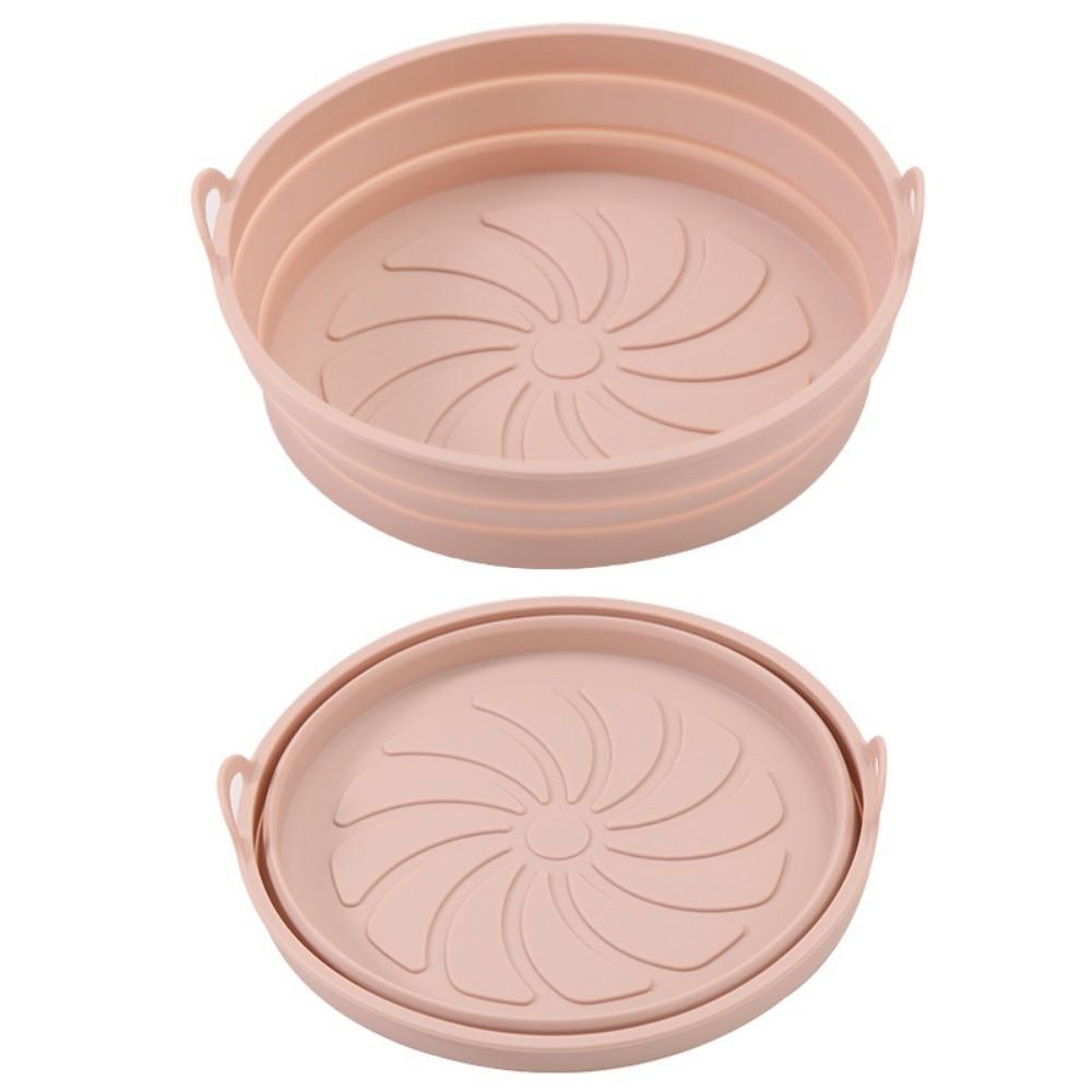Round/Square Foldable Fryer Baking Tray Flexible Air Fryer Silicone Mat Baking