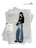 Women's High-Waisted Wide-Leg Retro Jeans - Spring 2025 Slimming Floor-Length Style