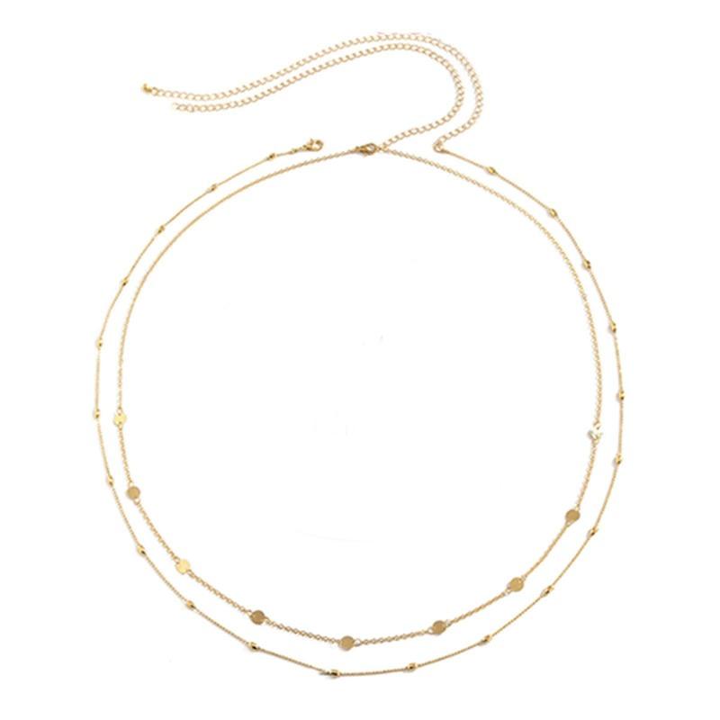 Wasserdichte Taillenketten für Damen 14K vergoldet EDELSTAHL Mehrlagig Kubanische Perle Satellitenperlen Bauchgurt Körperschmuck