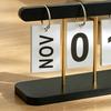 Wooden Perpetual Desk Calendar Daily Desktop Standing Flip Calendar with Day