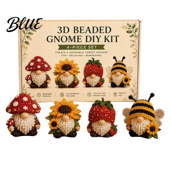 DIY Animal Craft Kit Tiny 3D Beaded Kit Petite Gnome Creative 4-Pack Miniature Display Pieces Goblin Beading Set with Instructions Handmade