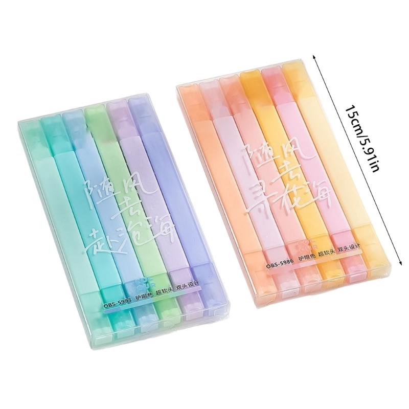 Doppelendiger Textmarker 6/12 Farben Doppelspitzen-Textmarker für Scrapbooking Notizbuch Journal Ausmalen