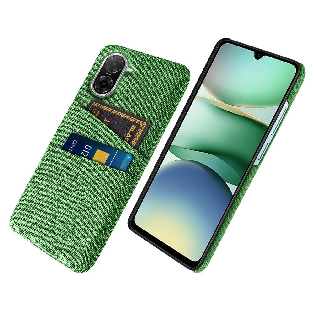 

Для Xiaomi Redmi A5 4G (171.7мм) Чохол Тканина+Твердий ПК Чохол для телефону з подвійними слотами для карток Green