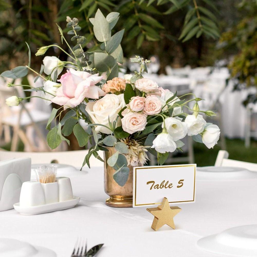 12pcs Vintage Star Card Holder Elegant Star Table Decor Premium Name Card Stand Wedding Reception