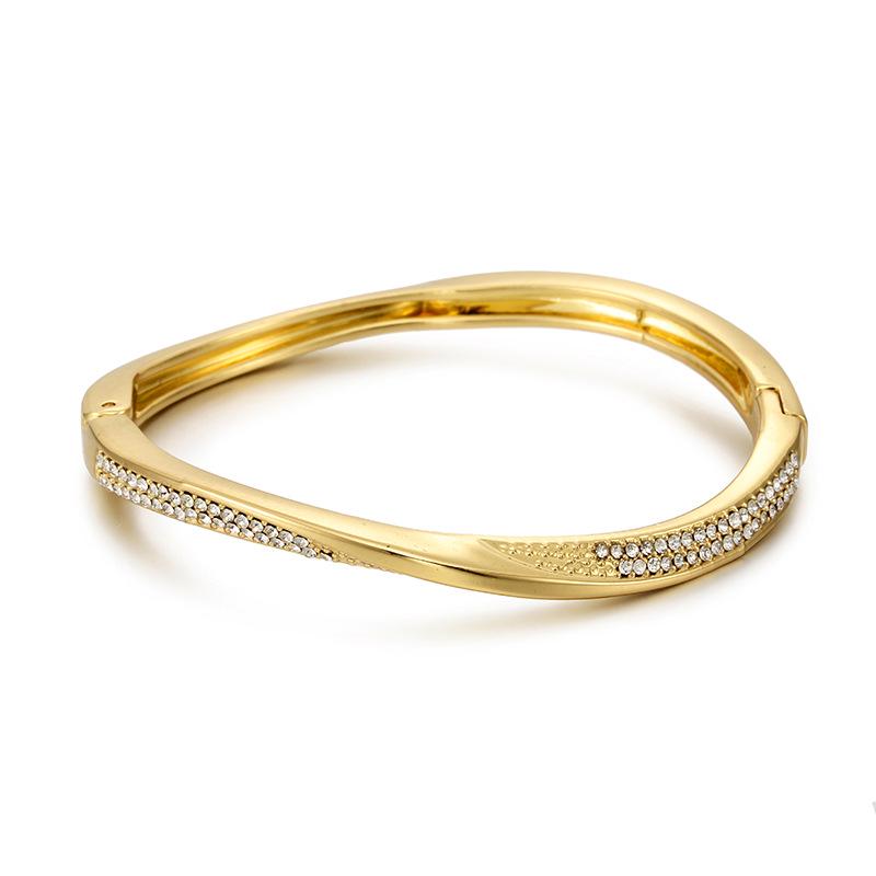 High-End Exaggerated Rose Gold Open Bangle for Women