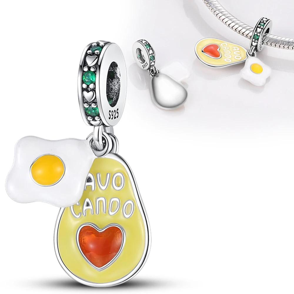 Copper Strawberry Pineapple Cherry Avocado Charm Pendant Beads Fit Charm Original Bracelet For Women Jewelry Making