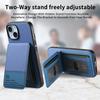 Premium Vertical Flip Phone Case with RFID Blocking for iPhone 16 Pro Max 16e 15 14 Plus 13 Pro 12 11 Built-in Kickstand & Card Slots Wallet Case