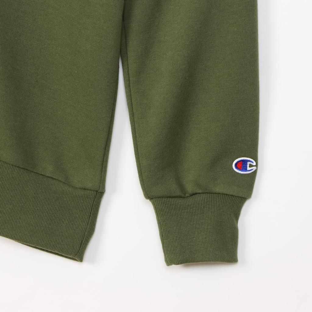 Parka Kinder Langarm Schriftzug Logo Kapuzenhemd Schule Jungen Khaki [Champion] CK-YS103