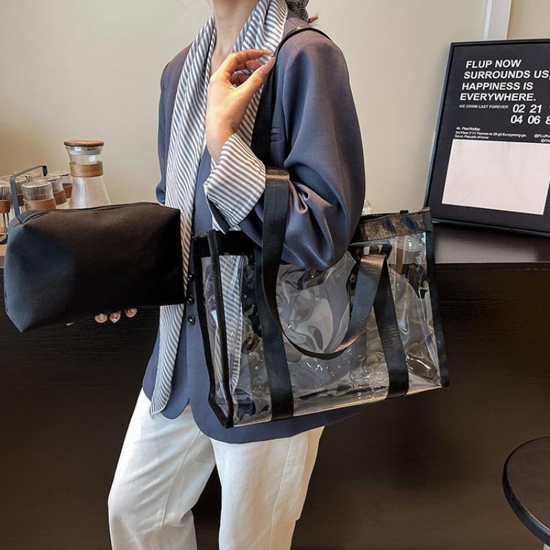 New casual transparent jelly bag daily street trend shoulder bag tote bag handbag