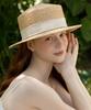 Tatiana Beon Band Natural Raffia Boater Hat Ht8196 Ivory