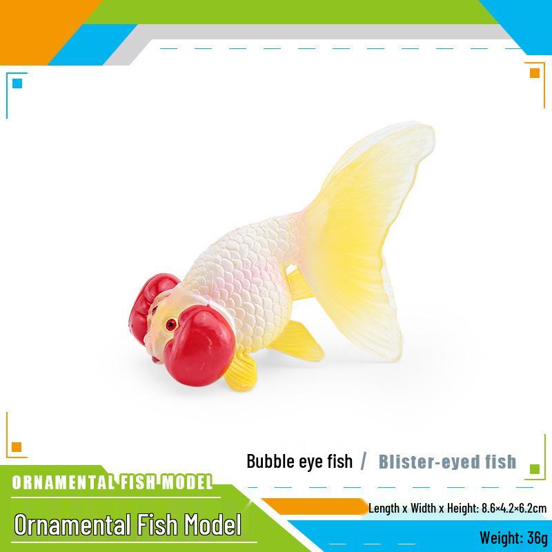 Ornamental Fish Model: Red-crowned Crane & Skygazer Dragon with Water-bubble Eye Shubunkin Goldfish Koi